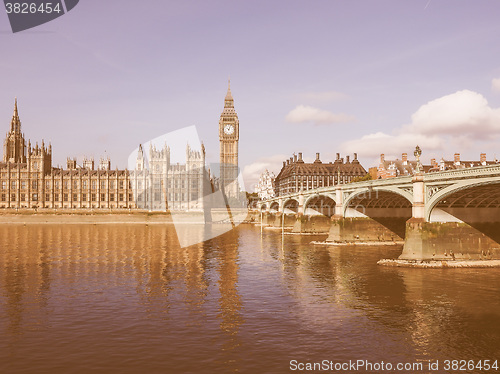 Image of Houses of Parliament in London vintage