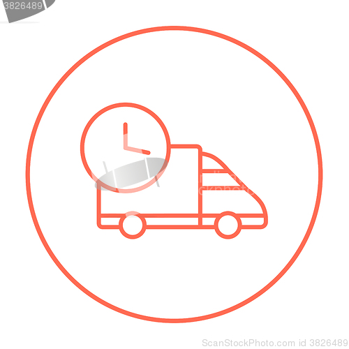 Image of Delivery truck line icon.