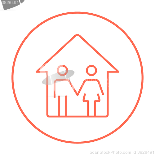 Image of Family house line icon.