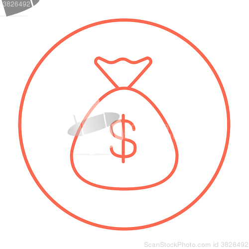 Image of Money bag line icon.