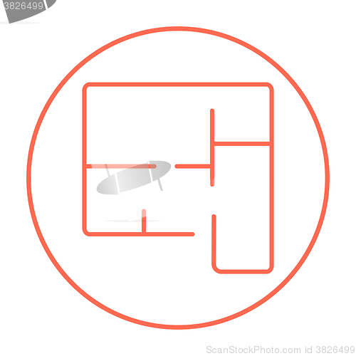 Image of Layout of the house line icon.