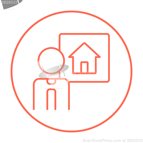 Image of Real estate agent line icon.