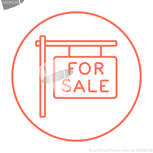 Image of For sale placard line icon.
