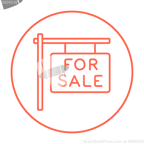 Image of For sale placard line icon.