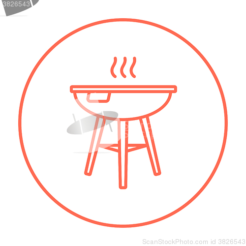 Image of Kettle barbecue grill line icon.