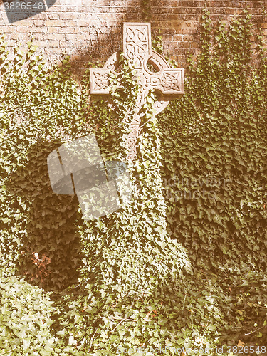 Image of Tombs and crosses at goth cemetery vintage