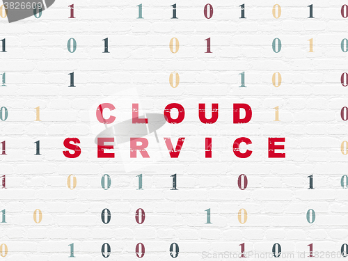Image of Cloud technology concept: Cloud Service on wall background