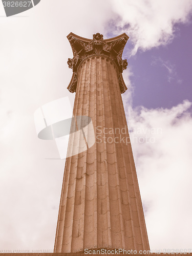 Image of Retro looking Nelson Column in London