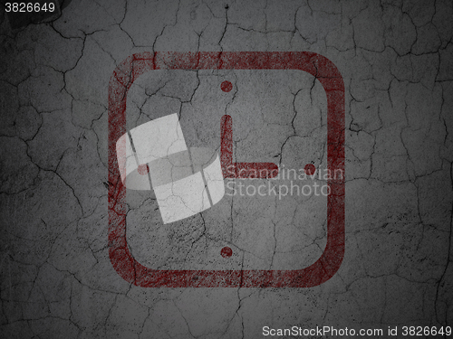 Image of Timeline concept: Watch on grunge wall background