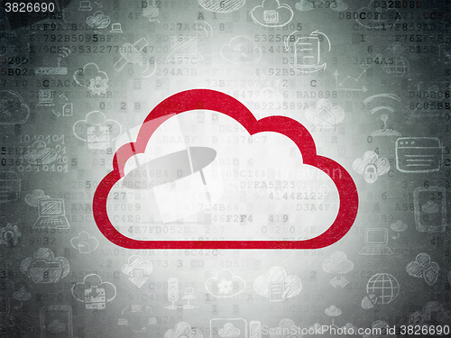 Image of Cloud networking concept: Cloud on Digital Paper background