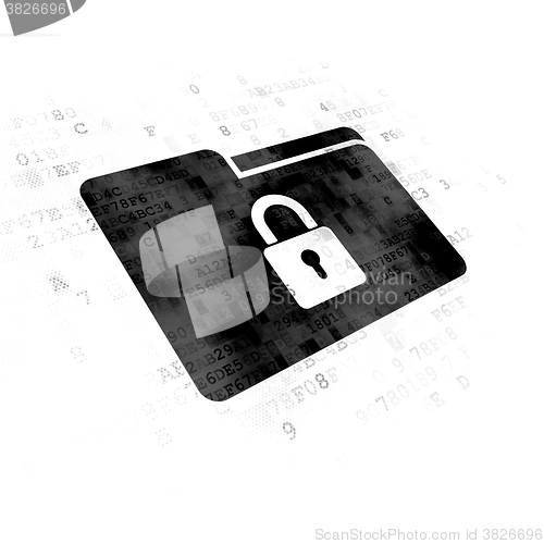 Image of Business concept: Folder With Lock on Digital background