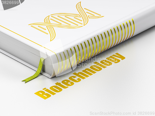Image of Science concept: book DNA, Biotechnology on white background