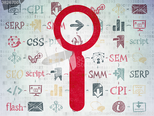 Image of Web development concept: Search on Digital Paper background