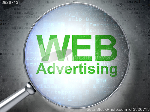 Image of Advertising concept: WEB Advertising with optical glass