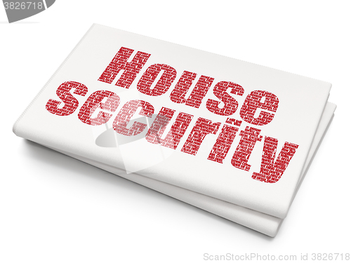 Image of Protection concept: House Security on Blank Newspaper background