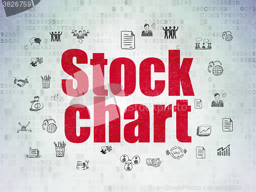 Image of Finance concept: Stock Chart on Digital Paper background