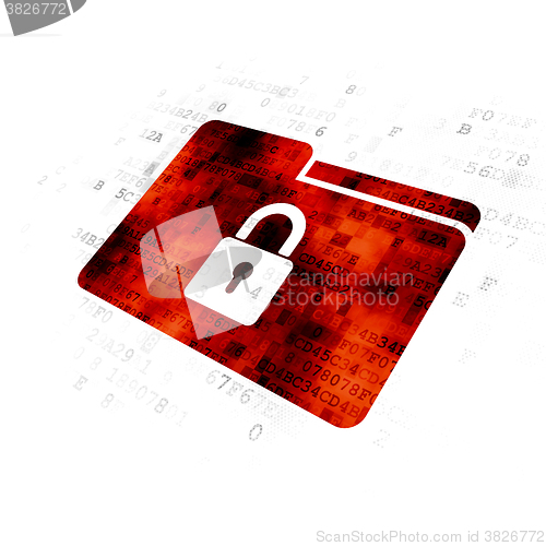 Image of Finance concept: Folder With Lock on Digital background