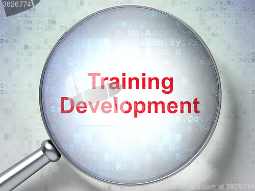 Image of Education concept: Training Development with optical glass