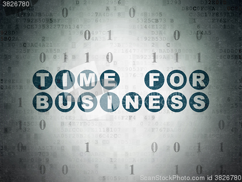 Image of Finance concept: Time for Business on Digital Paper background