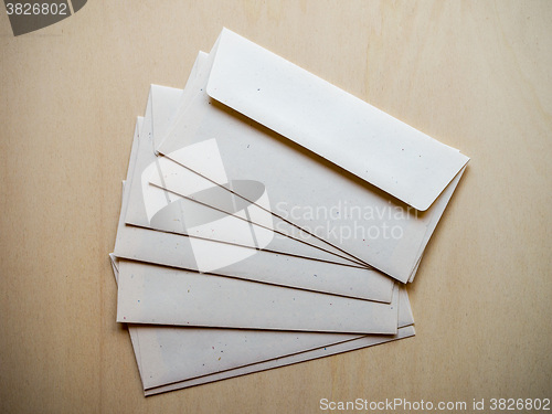 Image of Letter envelope on wood table