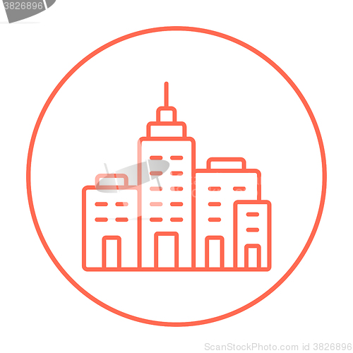 Image of Residential buildings line icon.