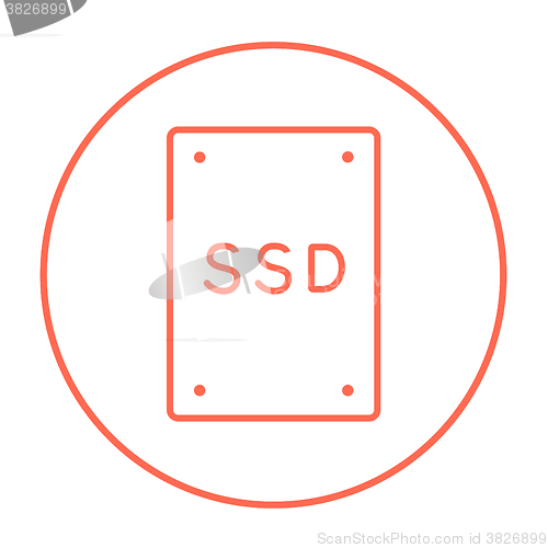 Image of Solid state drive line icon.