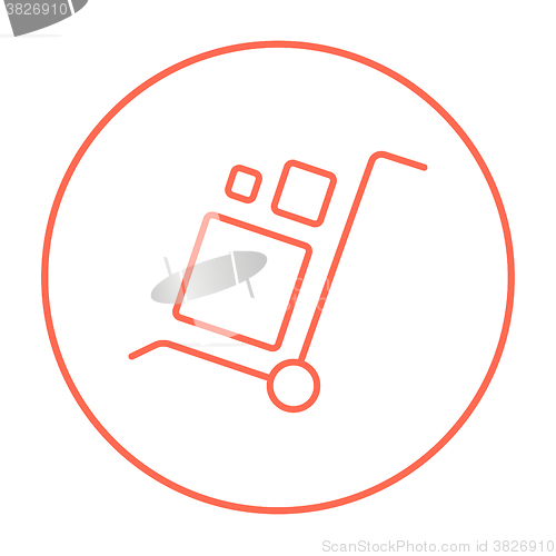 Image of Shopping handling trolley line icon.