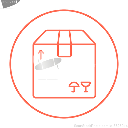 Image of Carton package box line icon.