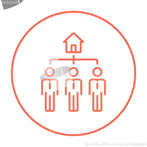 Image of Three real estate agents line icon.