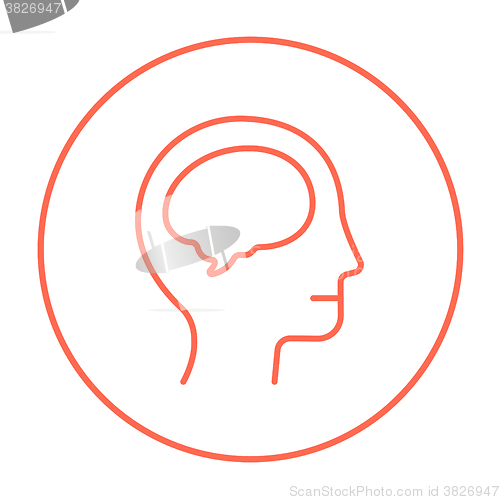 Image of Human head with brain line icon.