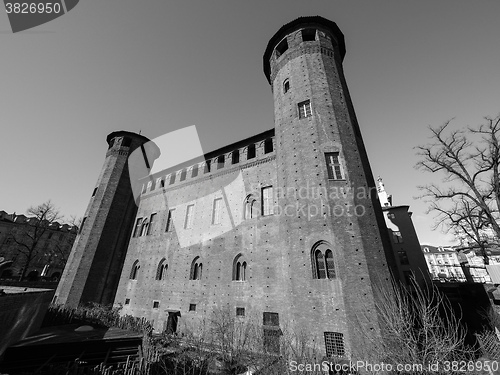 Image of Palazzo Madama in Turin in black_and_white