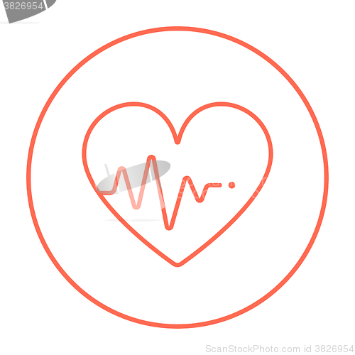 Image of Heart with cardiogram line icon.