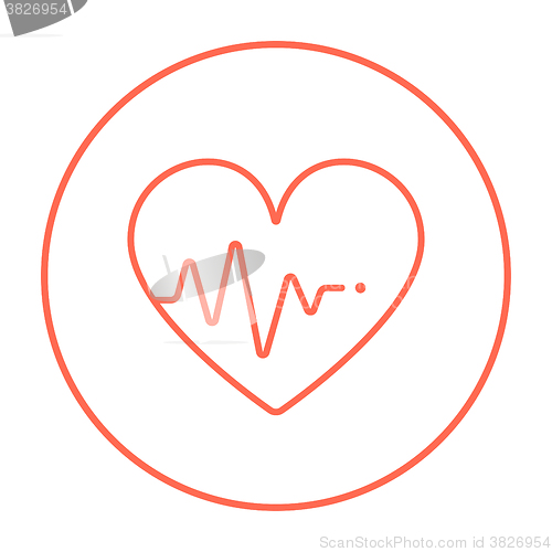 Image of Heart with cardiogram line icon.