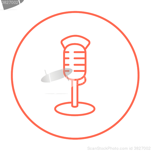 Image of Retro microphone line icon.