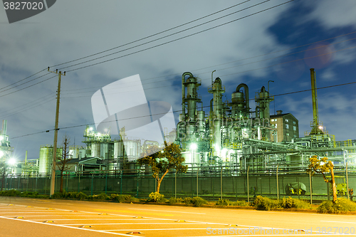 Image of Industrial plant at night