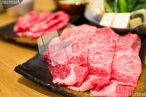 Image of Fresh beef sliced for japanese hot pot