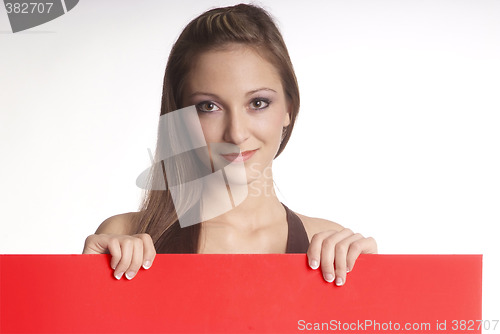 Image of woman with empty poster