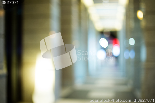 Image of Abstract urban background with blurred buildings and street