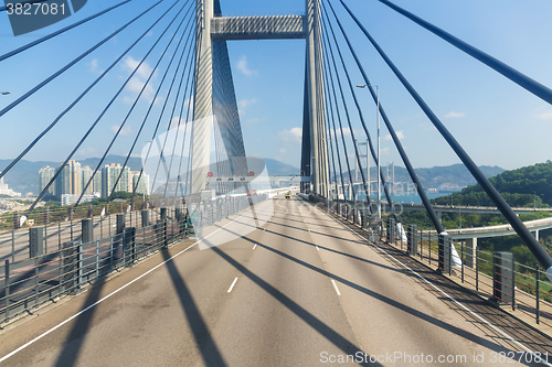 Image of Passing though the Suspension bridge in Hong Kong