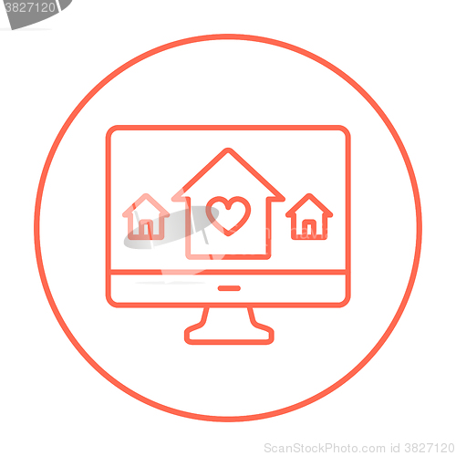 Image of Smart house technology line icon.