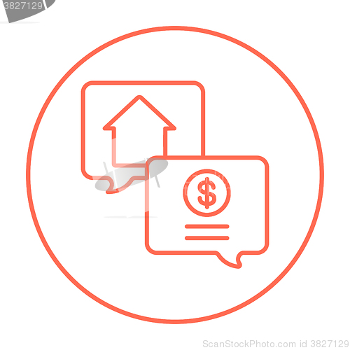 Image of Real estate transaction line icon.