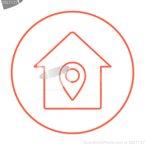 Image of House with pointer line icon.