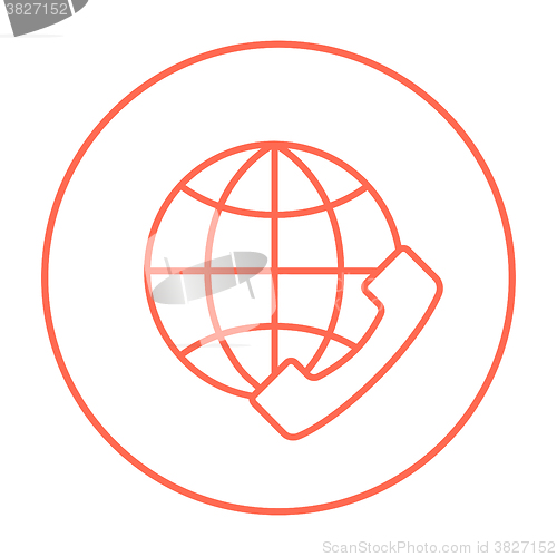 Image of Global communications line icon.