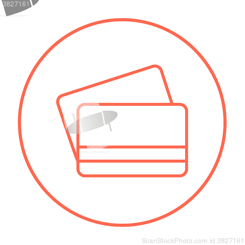 Image of Credit cards line icon.