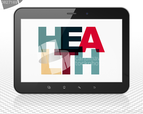 Image of Medicine concept: Tablet Pc Computer with Health on  display