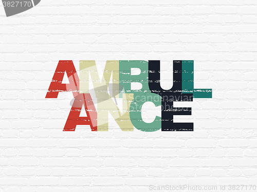 Image of Health concept: Ambulance on wall background