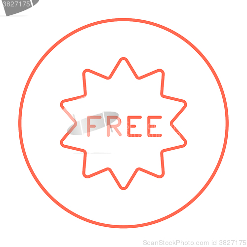 Image of Free tag line icon.