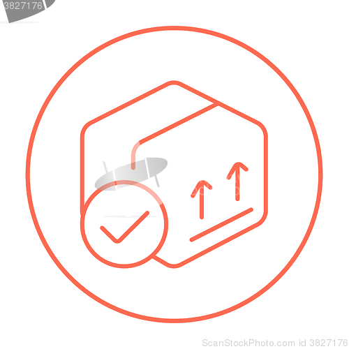 Image of Carton package box line icon.