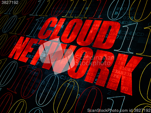 Image of Cloud technology concept: Cloud Network on Digital background