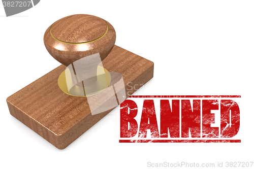 Image of Banned wooded seal stamp